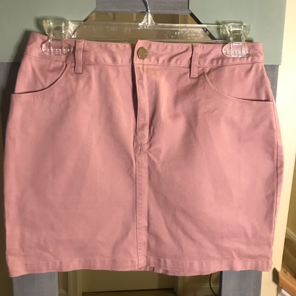 Pink Jean Skirt